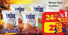 AMİGO NOHUT CİPSİ ÇEŞİTLERİ 50 G fiyat ve kampanya bilgisi